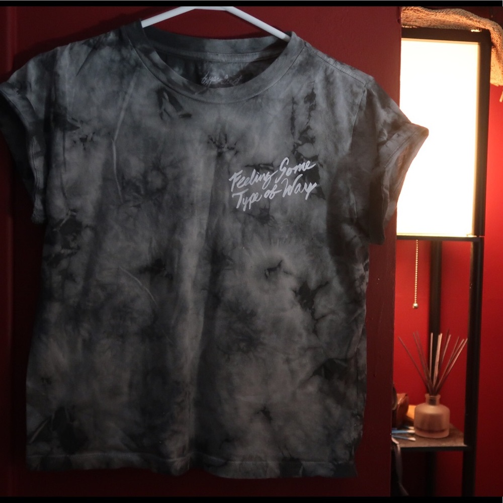 Grey tie dye Crop top t shirt